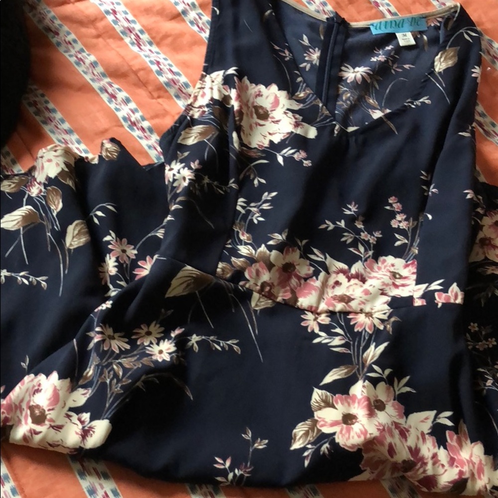 Navy floral dress